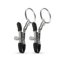 Easytoys Fetish Collection – Metal Nipple Clamps with Ring Zilver (1 stuk)