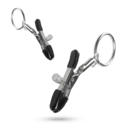 Easytoys Fetish Collection – Metal Nipple Clamps with Ring Zilver (1 stuk)