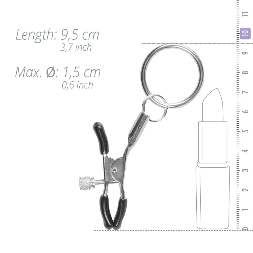 Easytoys Fetish Collection – Metal Nipple Clamps with Ring Zilver (1 stuk)