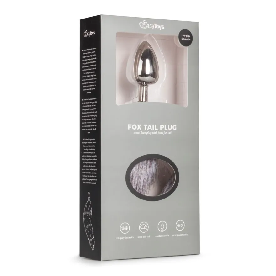 Easytoys Fetish Collection – Silver Fox Tail Plug L Zilver (1 stuk)