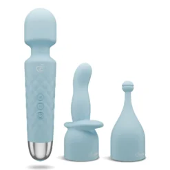 Easytoys Wand Collection – Mini Wand with Attachments Blauw (1 stuk)