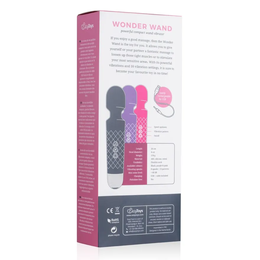 Easytoys Wand Collection – Mini Wand Vibrator Roze (1 stuk)