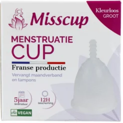 Eco Conseils Misscup Menstruatie Cup Groot Kleurloos (1 stuk)