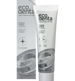 Ecodenta Tandpasta extra triple effect witte klei (100 ml)