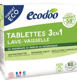 Ecodoo Vaatwastabletten 3-In-1 Geconcentreerd Xl Bio (60 stuks)