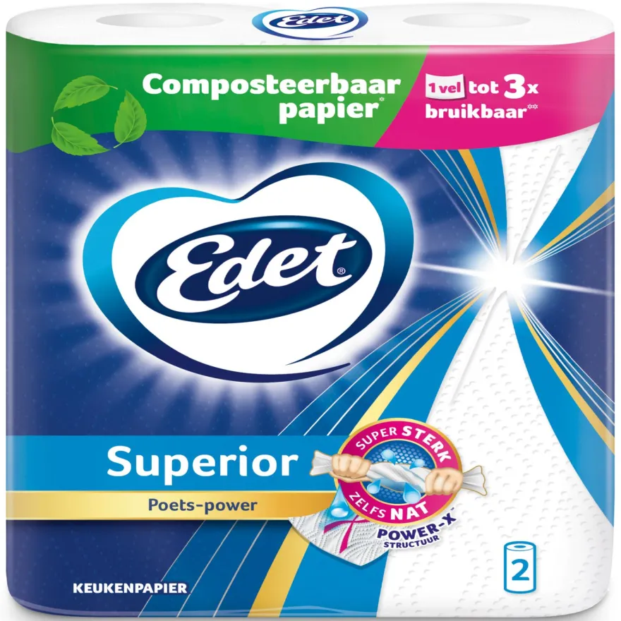 Edet Keukenpapier Superior (2 rollen)