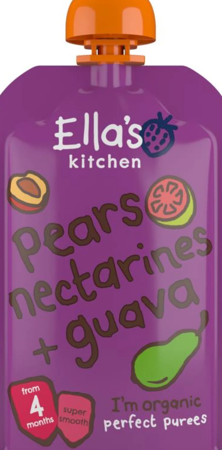 Ella’s Kitchen Pears nectarines & guava 4+ kn ijpzakje bio (120 gr)