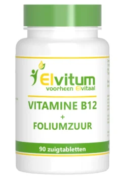 Elvitum Vitamine B12 1000Mcg + Foliumzuur (90 zuigtabletten)