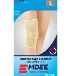 Emdee Elastic support knie maat L huidskleur (1 stuk)