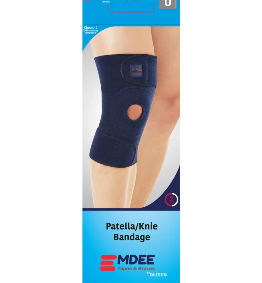 Emdee Knieband met stabilizers blauw (1 stuk)