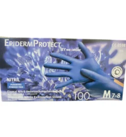 Epidermprotect Nitriel onderzoekhandschoen poedervrij M blauw (100 stuks)
