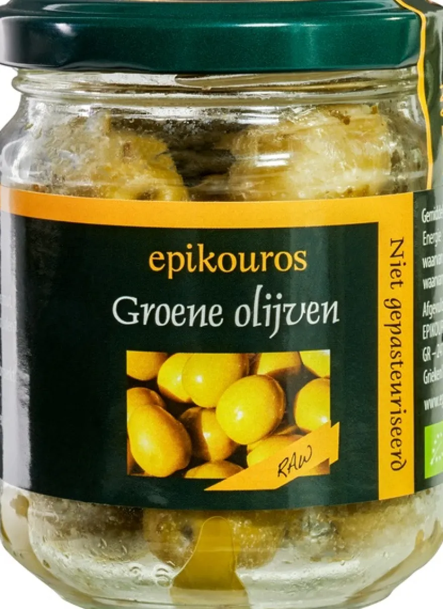 Epikouros Olijven Raw Groen Met Pit (110 gr)