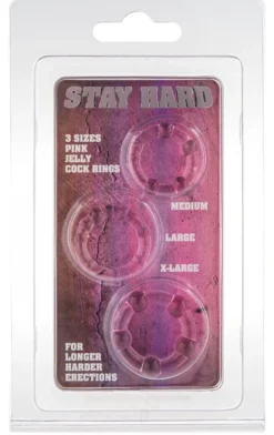 Eros Stay Hard Cock Rings Pink (3 stuks)