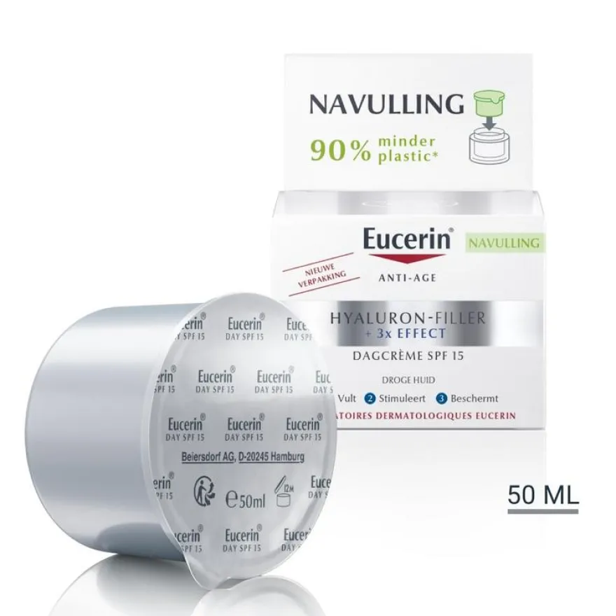 Eucerin Hyaluron-filler + 3x Effect Dagcreme SPF15 Navul (50 ml)