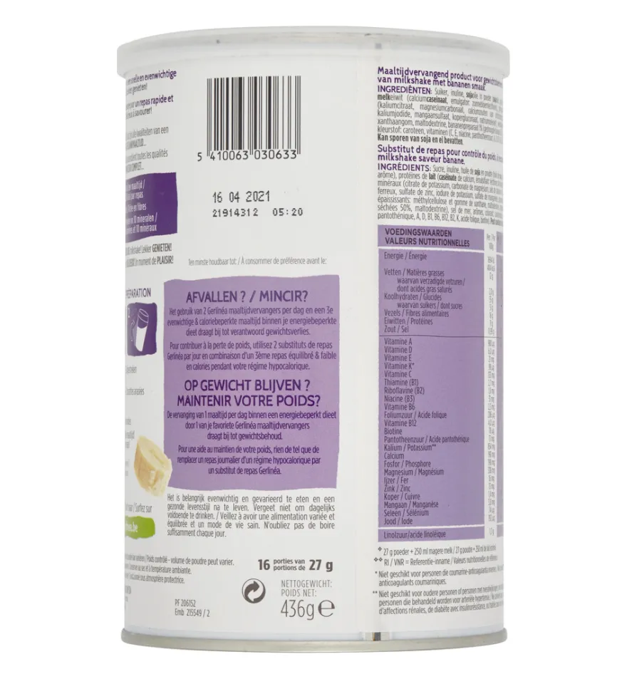 Gerlinéa Afslank Maaltijdshake Banaan (436 gr)