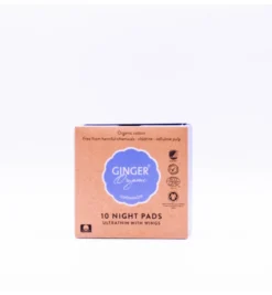 Ginger Organic Maandverband nacht met vleugels (10 stuks)