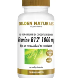 Golden Naturals Vitamine B12 1000 mcg vega (240 zuigtabletten)