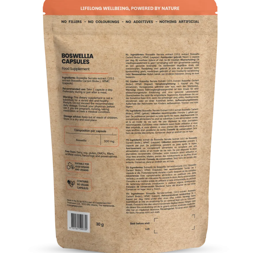 Goyu Boswellia Extract Capsules – 10:1 Extract (60 capsules)