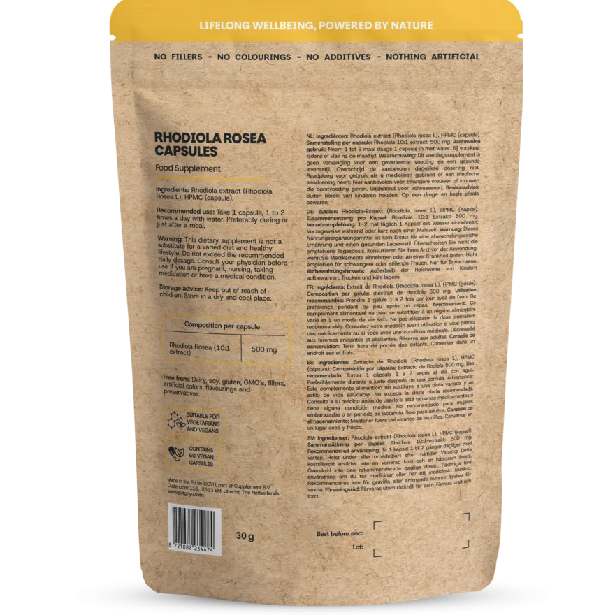 Goyu Rhodiola Rosea Extract Capsules – 60 Capsules (60 capsules)