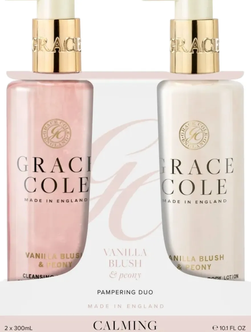 Grace Cole Vanilla Blush & Peony Pampering Hand Care Duo (600 ml)