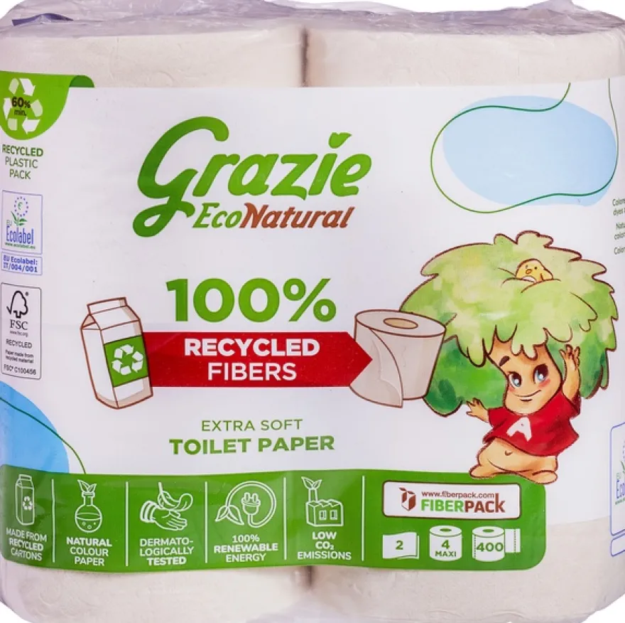 Grazie Natural Toiletpapier 2-laags (4 stuks)
