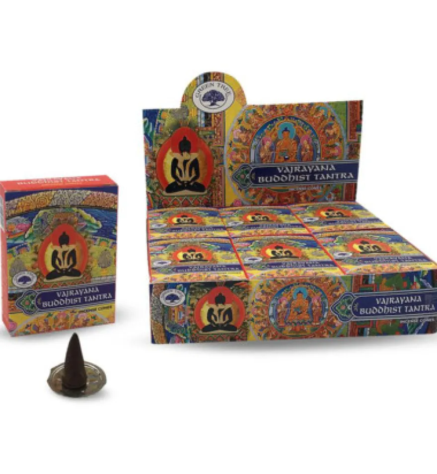 Green Tree Kegelwierook Buddhist Tantra (10 stuks)