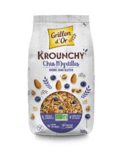 Grillon D’or Krounchy Chia Blauwe Bosbes Haver Bio (500 gr)