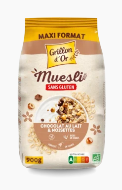 Grillon D’or Muesli met Melkchocolade en Hazelnoten Glutenvrij Bio (900 gr)