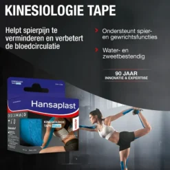 Hansaplast Kinesio tape blauw (1 stuk)