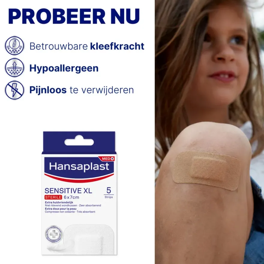 Hansaplast Pleister sensitive XL (5 stuks)