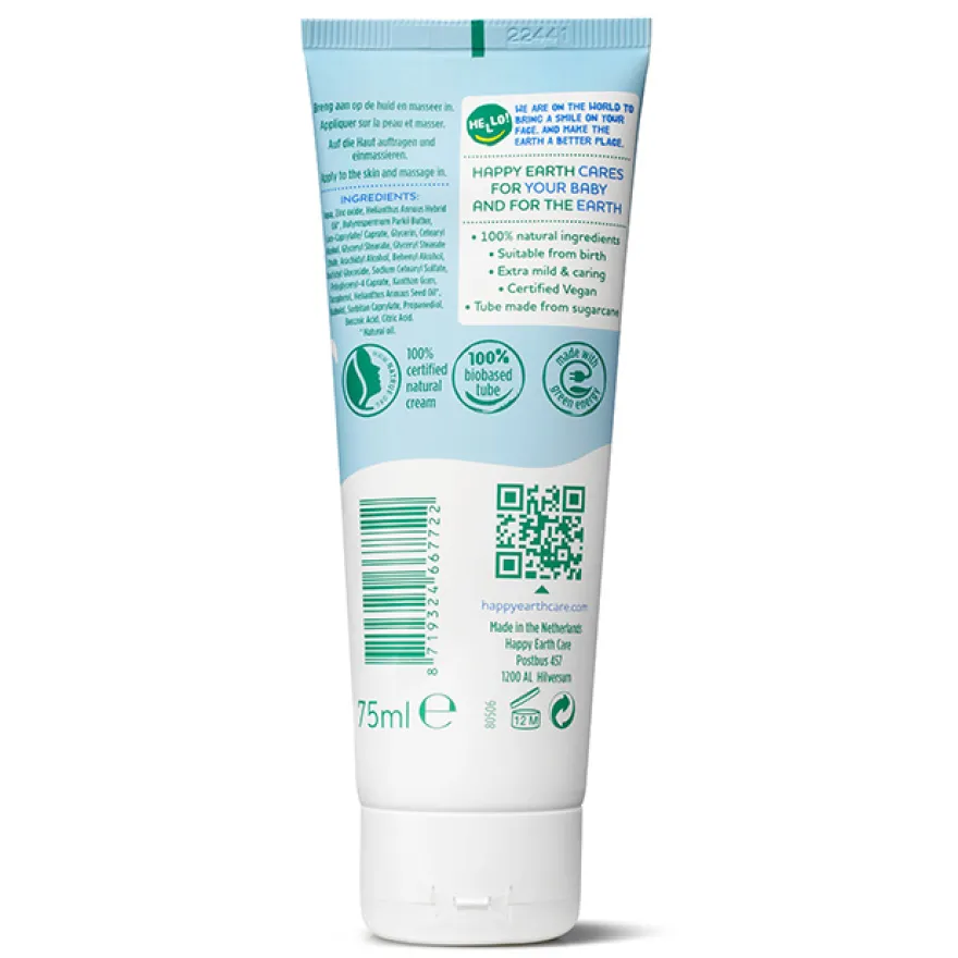 Happy Earth Billencreme zink voor baby & kids (75 ml)