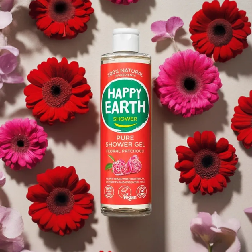 Happy Earth Pure showergel floral patchouli (300 ml)