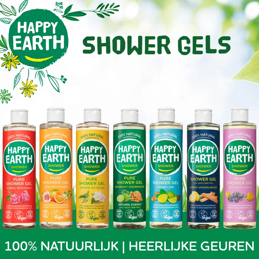 Happy Earth Pure showergel lavender ylang (300 ml)