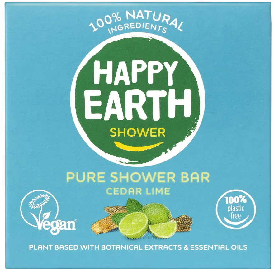 Happy Earth Shower Bar Cedar Lime (90 gr)