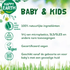 Happy Earth Wasgel creme olie baby & kids (200 ml)