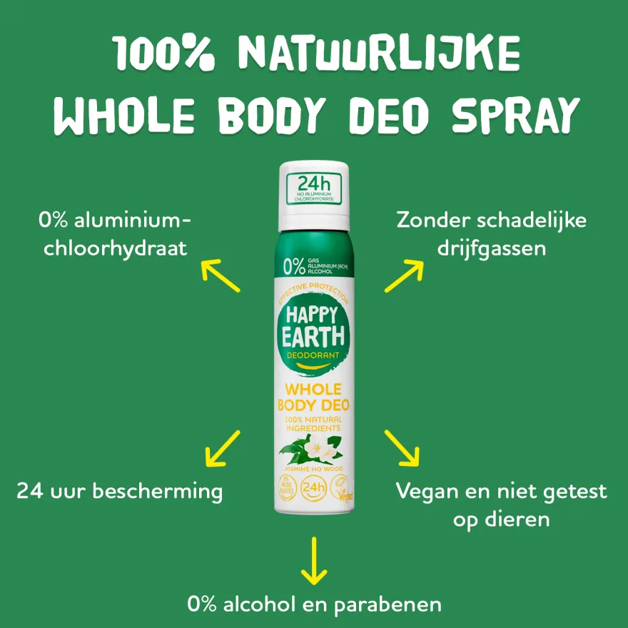 Happy Earth Whole Body Deo Spray Jasmine Ho Wood (100 ml)