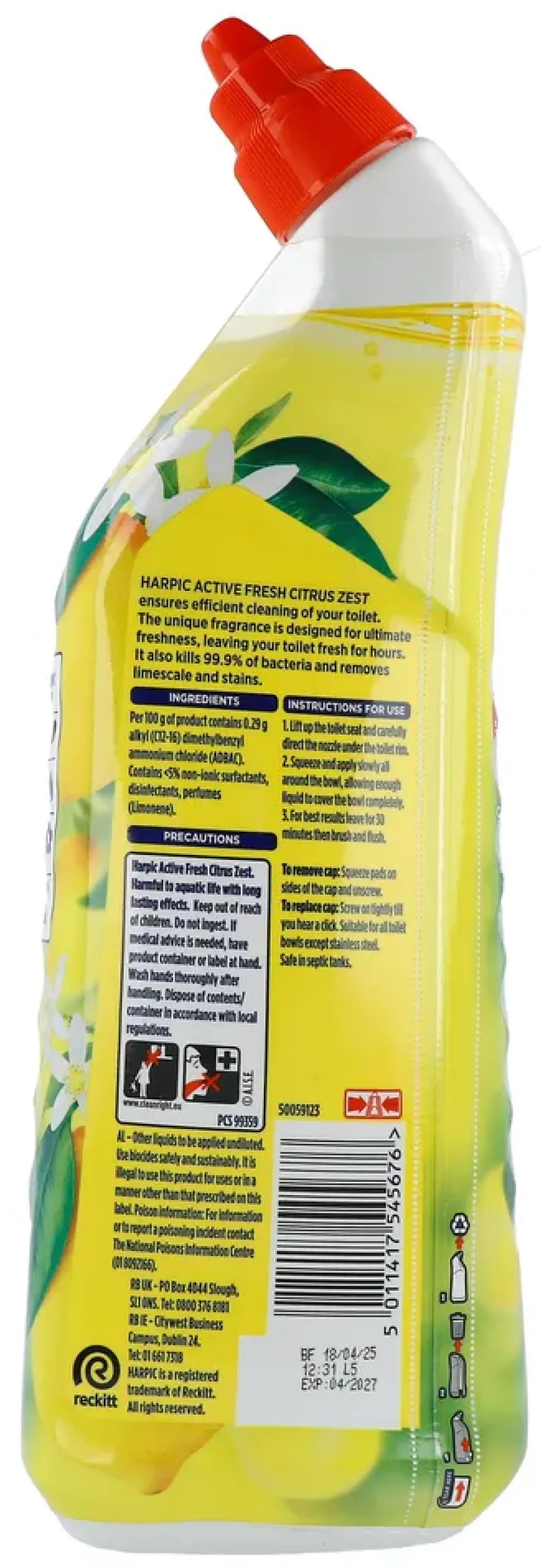 Harpic Active Fresh Citrus Toilet Cleaning Gel (750 ml)