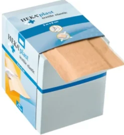 Hekaplast Pleister dispenser rol 5m x 6 cm textiel (1 stuk)