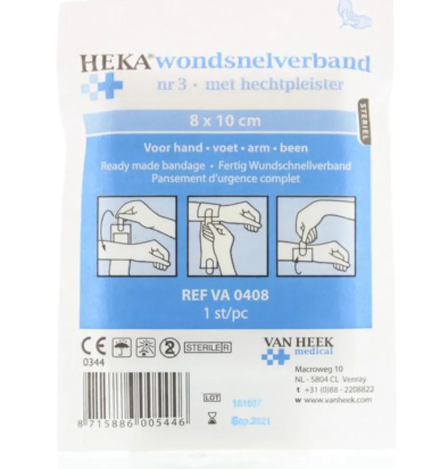 Heka Snelverband nr.3 8 cm x 10 cm steriel (1 stuk)
