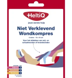 HeltiQ Niet verklevend wondkompres 10 x 10 cm (5 stuks)