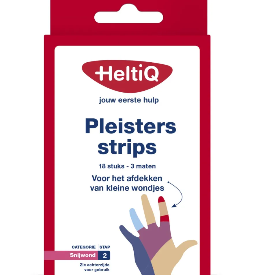 HeltiQ Pleisterstrips waterafstotend & elastisch (18 stuks)