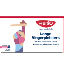 HeltiQ Vingerpleister lang textiel 180 x 20 (100 stuks)