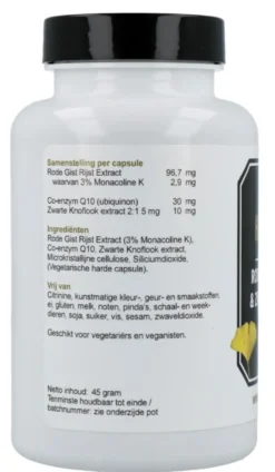 Highest Healthcare Rode Rijst Q10 & Zwarte Knoflook Capsules (180 capsules)