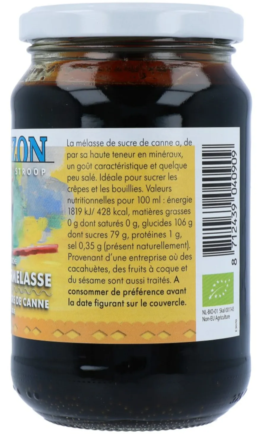 Horizon Rietsuikermelasse Eko Bio (450 gr)