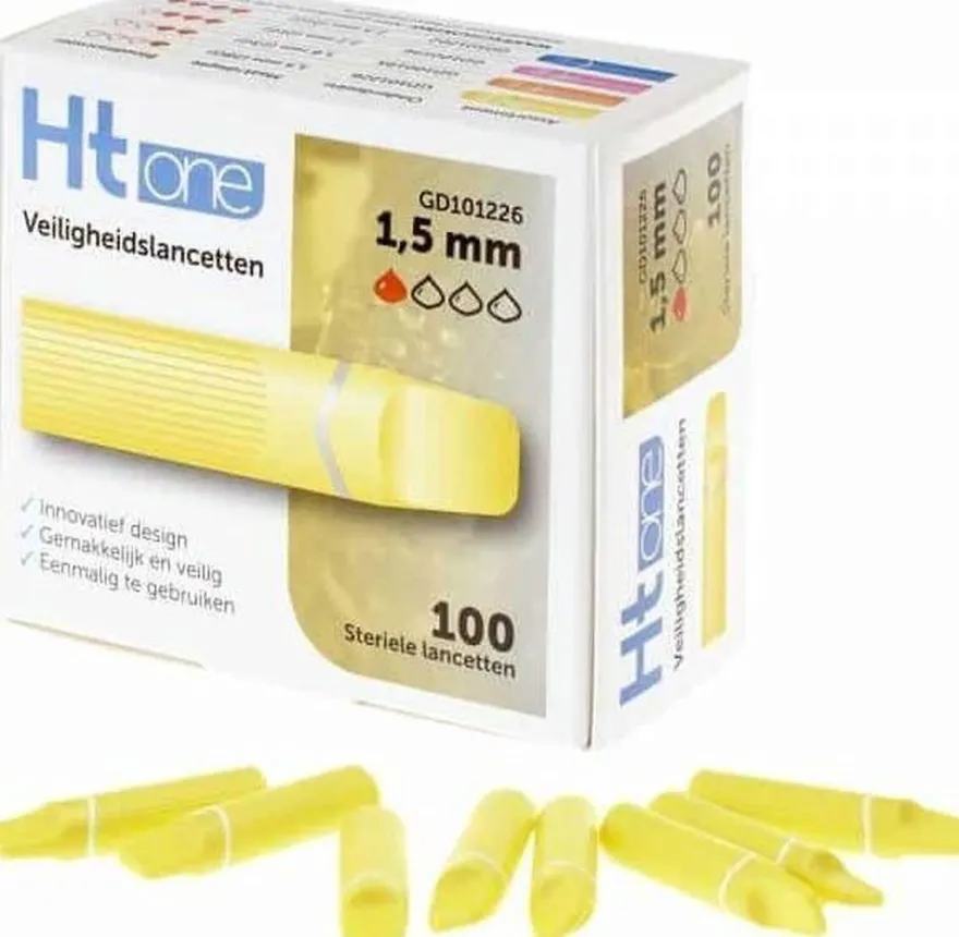 Ht One Veiligheidslancet 1,5mm (100 stuks)