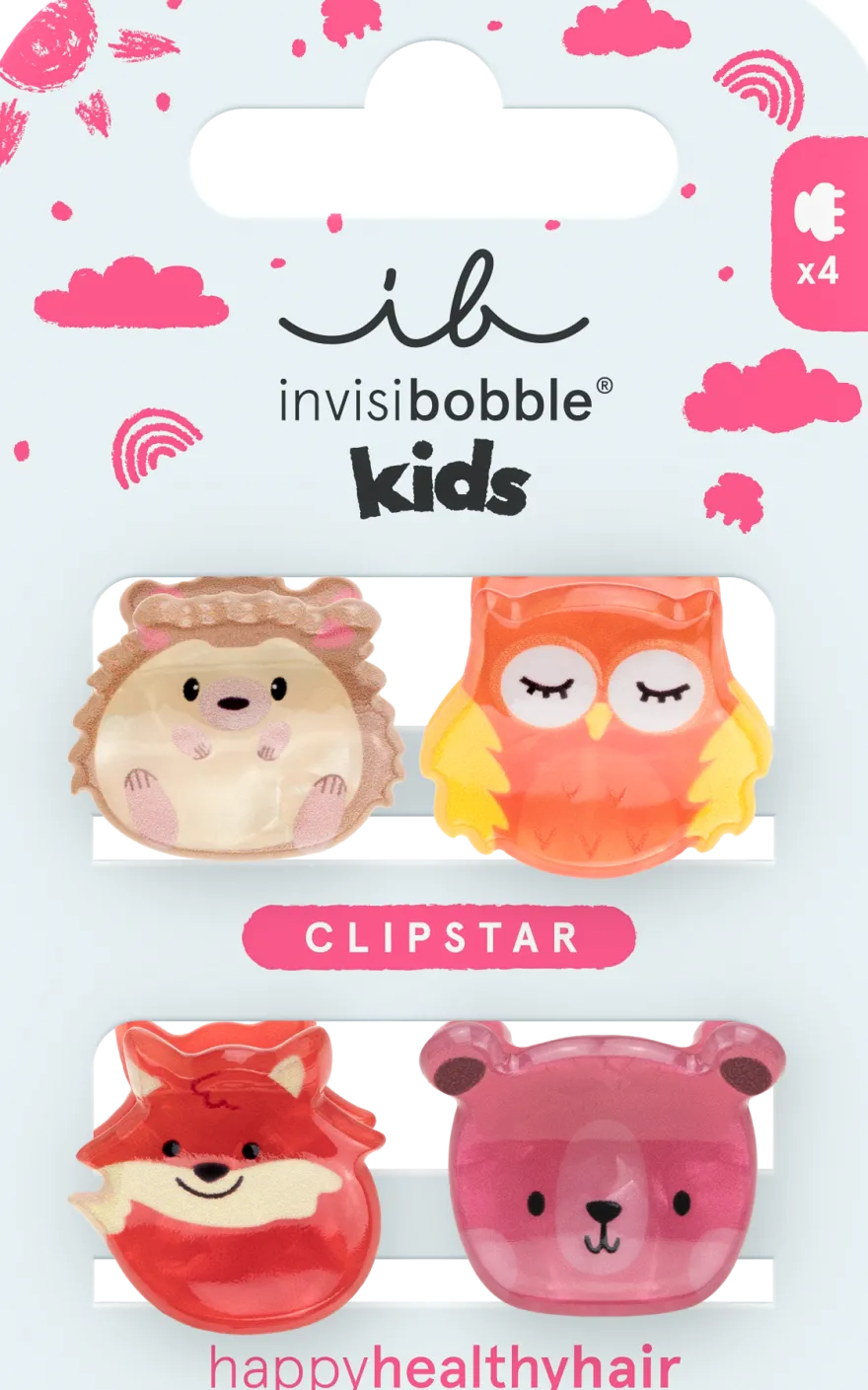 Invisibobble Clipstar Kids Clever Classmates (4 stuks)