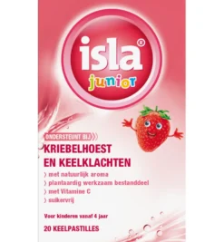 Isla Junior keelpastilles aardbei (20 tabletten)