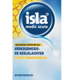 Isla Medic acute citrus honing keelpastilles (20 stuks)