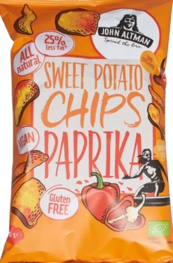 John Altman Zoete-Aardappelchips Paprika (90 gr)