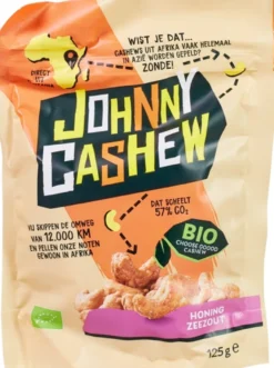Johnny Cashew Cashewnoten Honing Zeezout (125 gr)